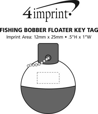 Imprint Area of Fishing Bobber Floater Keychain