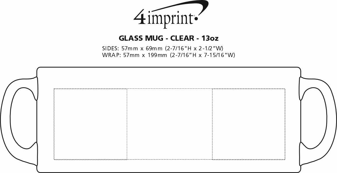 Imprint Area of Glass Mug - 13 oz.