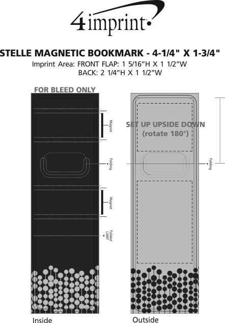 Imprint Area of Stelle Magnetic Bookmark - 4-1/4" x 1-3/4"