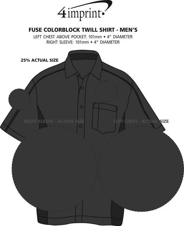 Imprint Area of Fuse Colourblock Twill Shirt - Men's