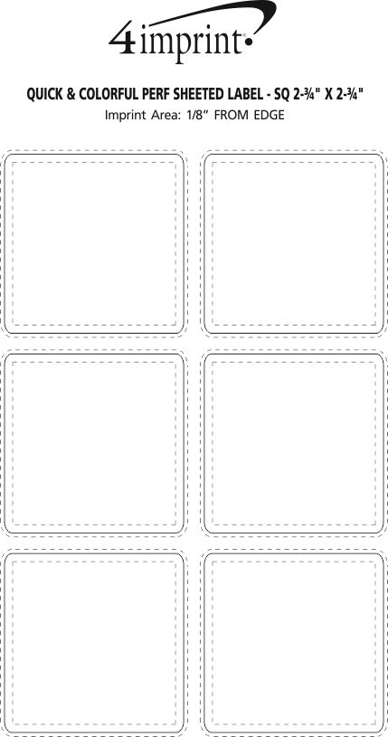 4imprint.ca: Quick &amp; Colourful Perforated Sheeted Label - Square- 2-3/4 ...