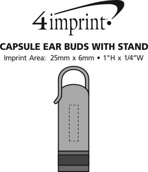 Imprint Area of Portable Ear Buds Wrap with Phone Stand
