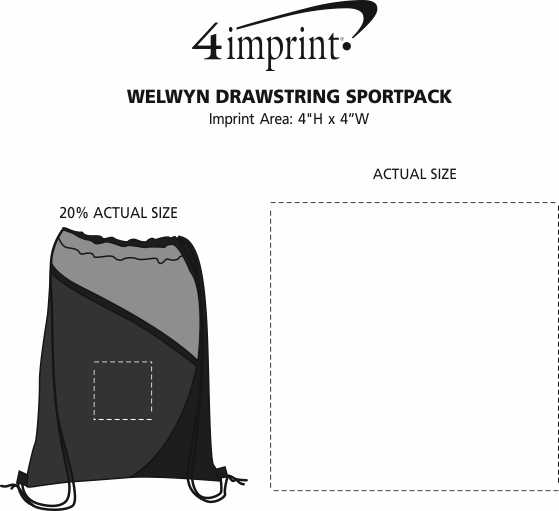Imprint Area of Welwyn Drawstring Sportpack