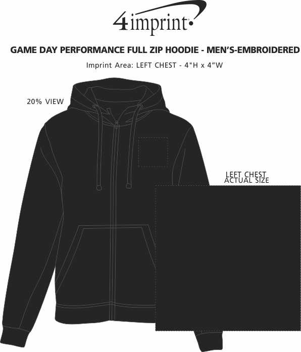 Imprint Area of Game Day Performance Full-Zip Hoodie - Men's - Screen