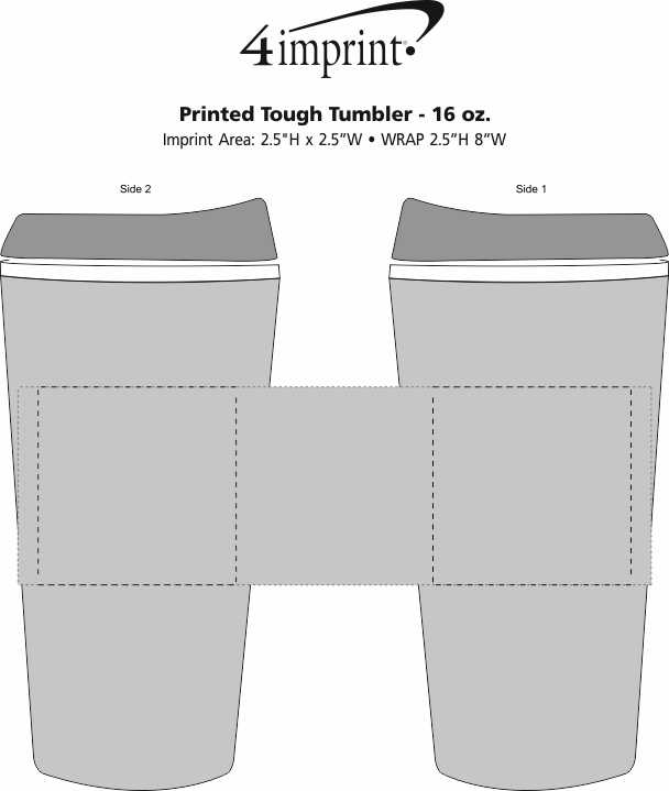 Imprint Area of Printed Tough Tumbler - 16 oz.