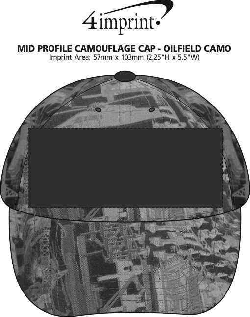 Imprint Area of Mid Profile Camouflage Cap - Oilfield Camo