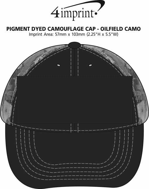 Imprint Area of Pigment-Dyed Camouflage Cap - Oilfield Camo