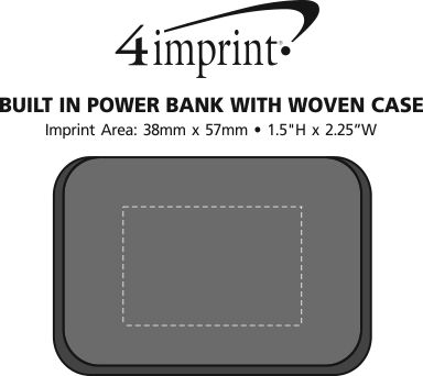 Imprint Area of Built-in Cable Power Bank Case with Woven Case