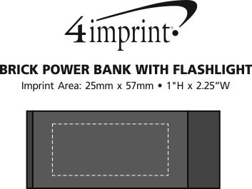 Imprint Area of Brick Power Bank with Flashlight
