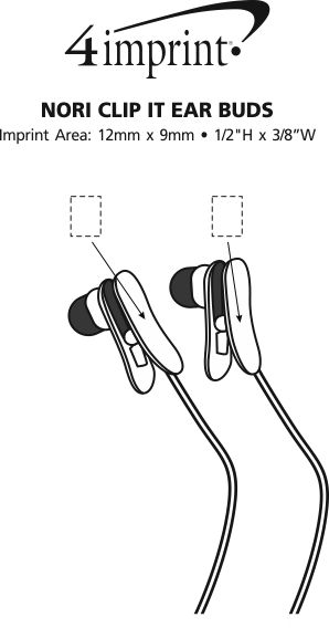 Imprint Area of Nori Clip It Ear Buds - Closeout