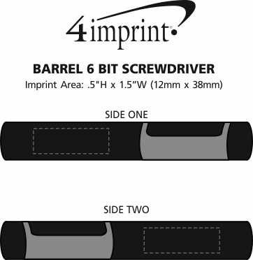 Imprint Area of Barrel 6 Bit Screwdriver - Closeout