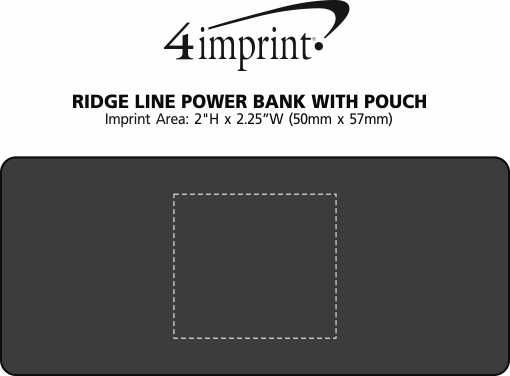 Imprint Area of Ridge Line Power Bank with Pouch