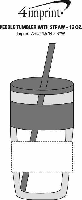 Imprint Area of Refresh Pebble Tumbler with Straw - 16 oz.