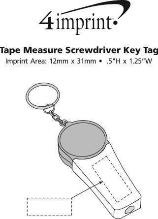 Imprint Area of Tape Measure Screwdriver Keychain
