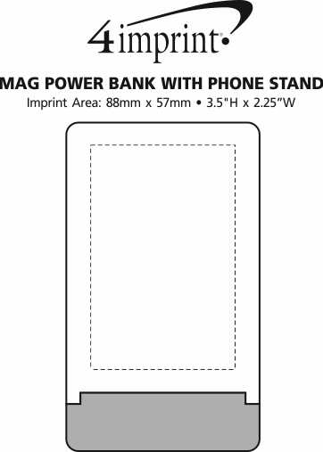 Imprint Area of Mag Power Bank with Phone Stand