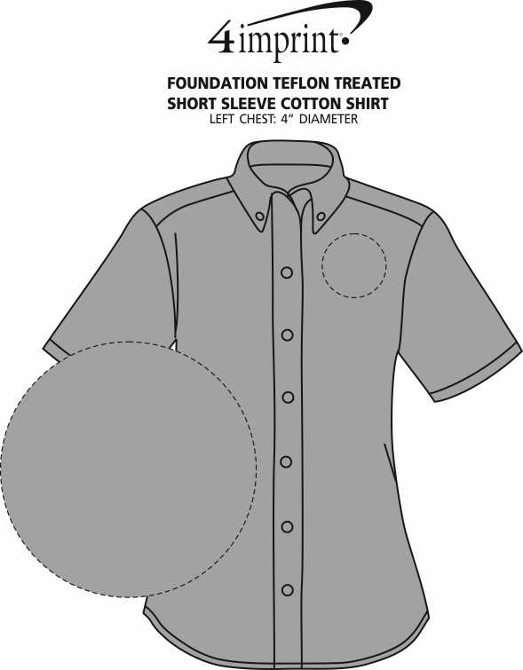 Imprint Area of Foundation Teflon Treated Short Sleeve Cotton Shirt - Ladies'