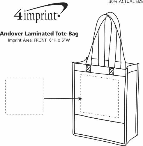 Imprint Area of Andover Laminated Tote Bag