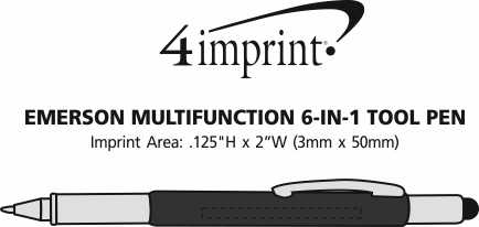 Imprint Area of Emerson Multifunction 6-in-1 Tool Pen