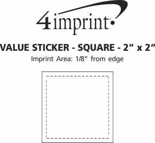 Imprint Area of Square Sticker - 2" x 2"