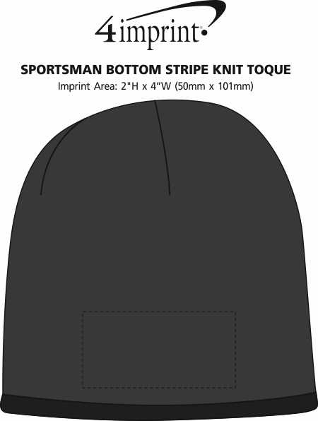Imprint Area of Bottom Stripe Knit Toque