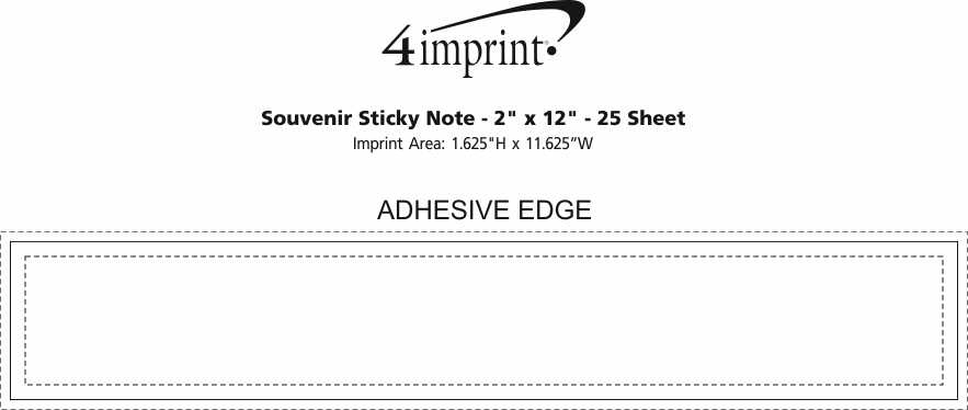 Imprint Area of Souvenir Sticky Note - 2" x 12" - 25 Sheet