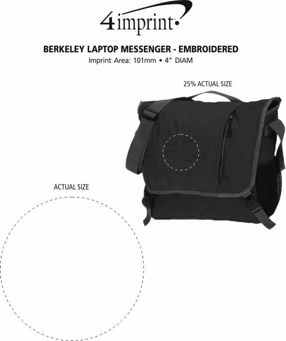 Imprint Area of Berkeley Laptop Messenger - Embroidered