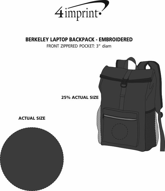 Imprint Area of Berkeley Laptop Backpack - Embroidered