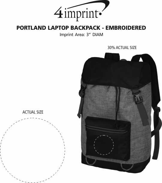 Imprint Area of Portland Laptop Backpack - Embroidered