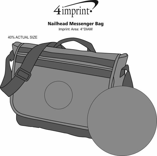 Imprint Area of Nailhead Messenger Bag