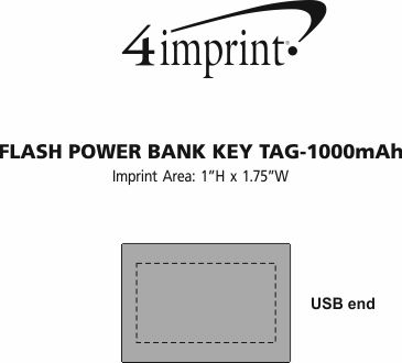 Imprint Area of Flash Power Bank Keychain - 1000 mAh