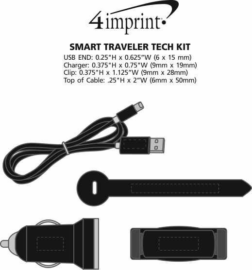 Imprint Area of Smart Traveler Tech Kit