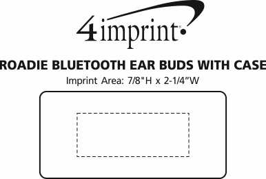Imprint Area of Roadie Bluetooth Ear Buds with Case