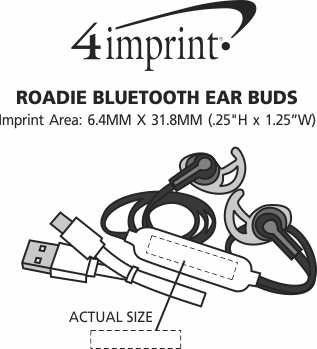 Imprint Area of Roadie Bluetooth Ear Buds