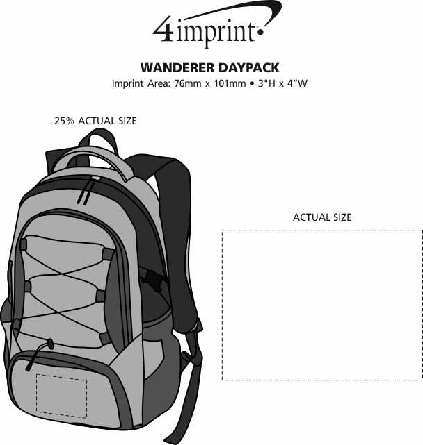 Imprint Area of Koozie® Wanderer Daypack