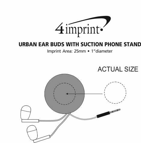 Imprint Area of Urban Ear Buds with Suction Phone Stand