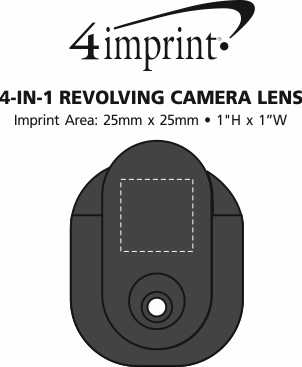 Imprint Area of 4-in-1 Revolving Camera Lens - Closeout