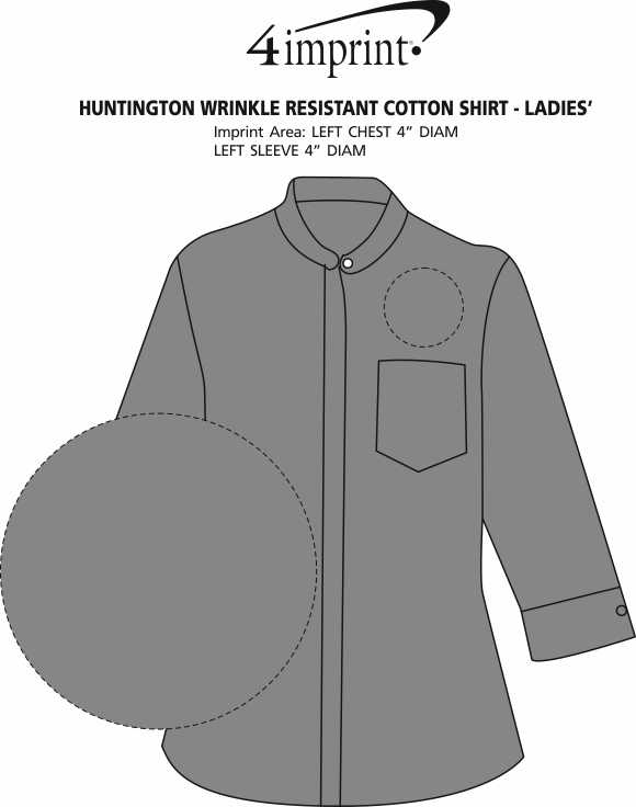 Imprint Area of Huntington Wrinkle Resistant Cotton Shirt - Ladies'