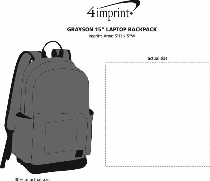 Imprint Area of Grayson 15" Laptop Backpack