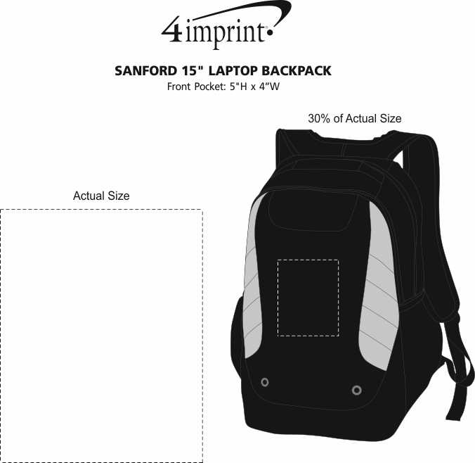 Imprint Area of Sanford 15" Laptop Backpack