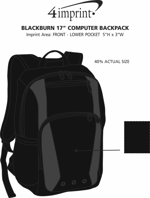 Imprint Area of Blackburn 17" Computer Backpack