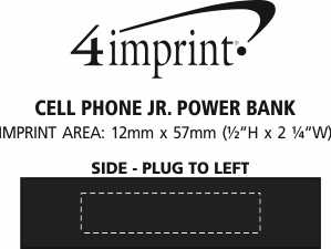 Imprint Area of Cell Phone Jr. Power Bank - 1800 mAh