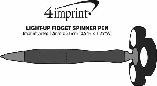 Imprint Area of Light-Up Fidget Spinner Pen