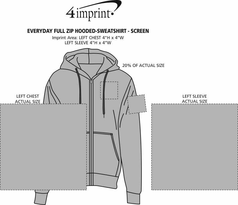 4imprint.ca: Everyday Full-Zip Hooded Sweatshirt - Screen C143215-S