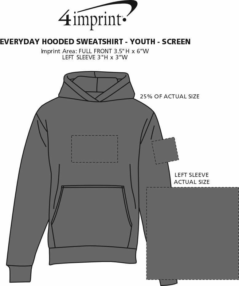 4imprint.ca: Everyday Hooded Sweatshirt - Youth - Screen C143216-Y-S