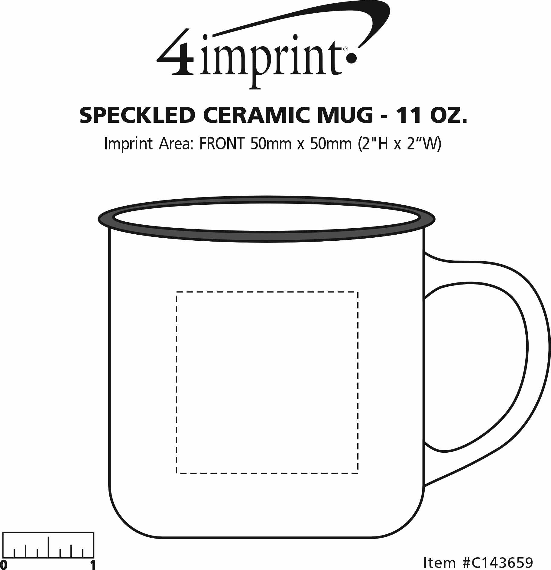 Imprint Area of Speckled Ceramic Mug - 11 oz.