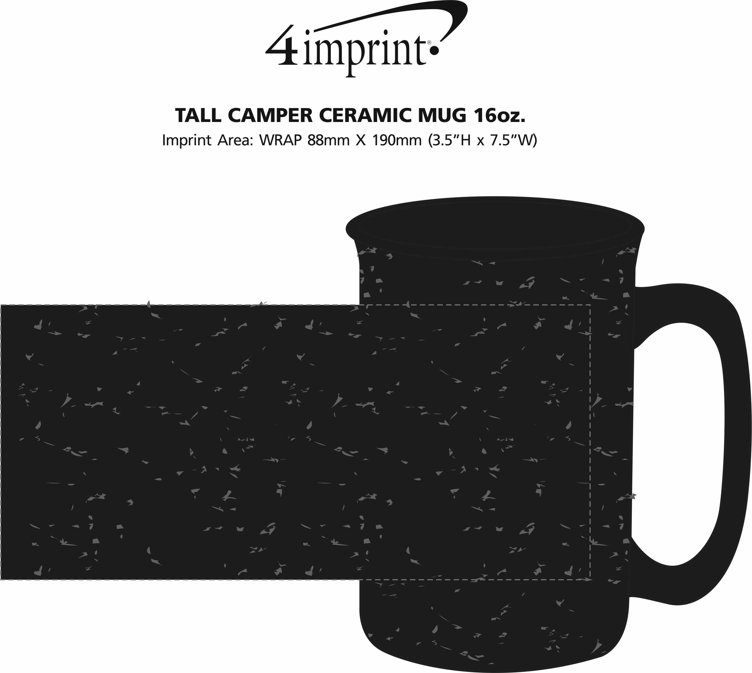 Imprint Area of Tall Camper Ceramic Mug - 16 oz.