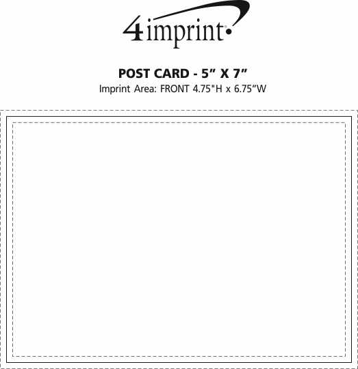 Imprint Area of Post Card - 5" x 7"