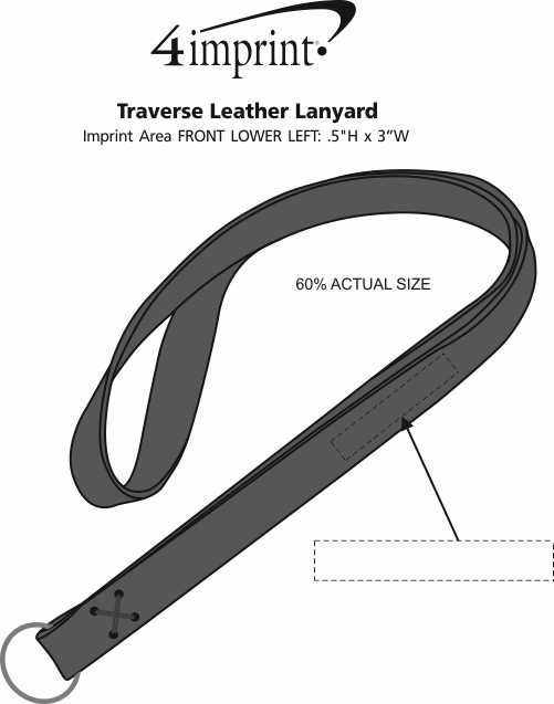 Imprint Area of Traverse Leather Lanyard