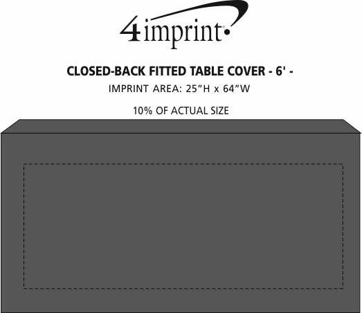 Imprint Area of Serged Closed-Back Fitted Table Cover - 6'