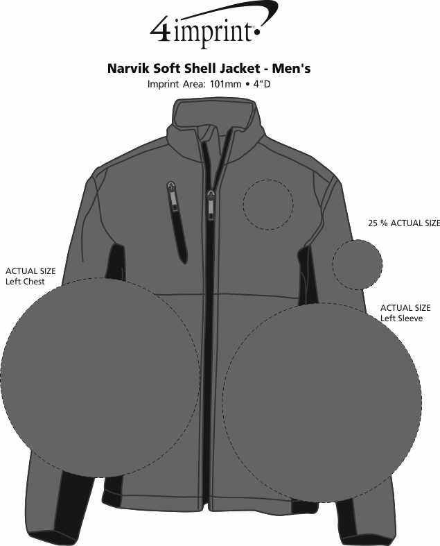 Imprint Area of Narvik Soft Shell Jacket - Men's